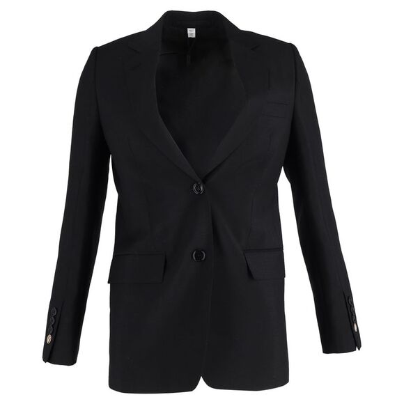Burberry Jackets & Blazers - Burberry Single-Breasted Blazer with Pockets in Black Wool